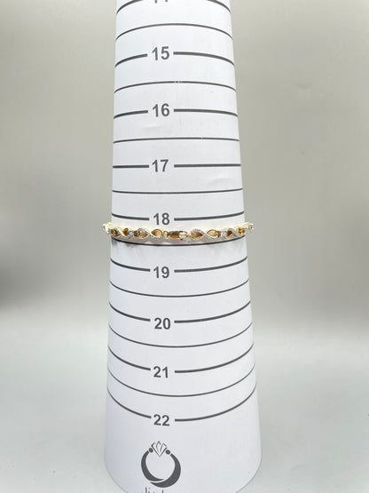 10K Yellow Gold Infinity Link Diamond Tennis Bracelet (0.315 CTW) (7.25 Inches)