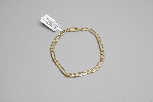 14K Yellow Gold Figaro Bracelet (7 inches)