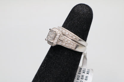 10K White Gold Diamond Wedding Set (Size 5)