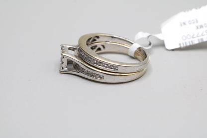 14K White Gold Diamond Wedding Set (Size 7 & 1/2)