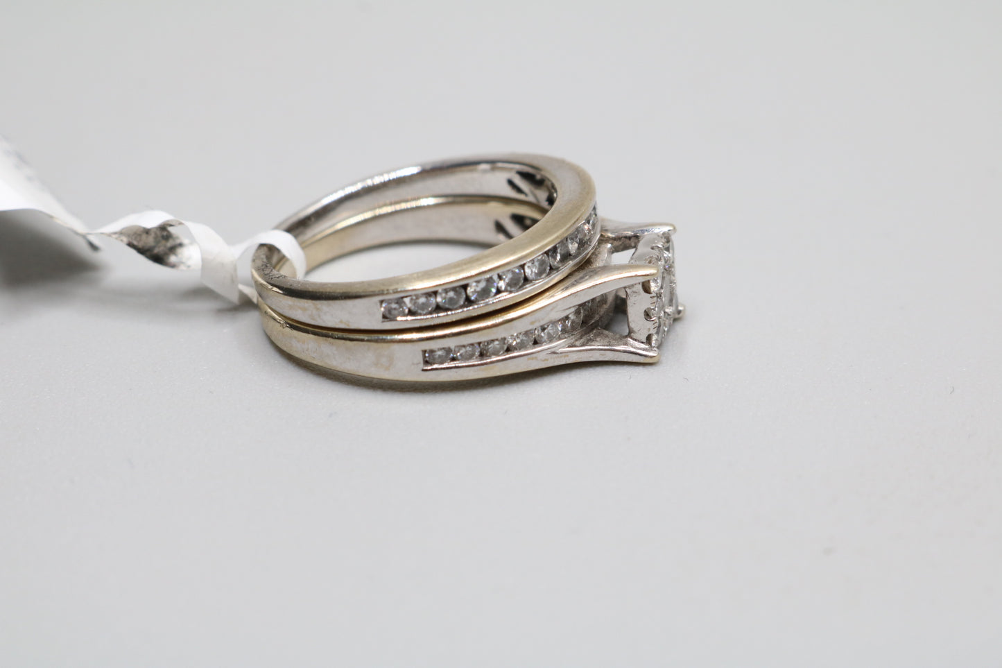 14K White Gold Diamond Wedding Set (Size 7 & 1/2)