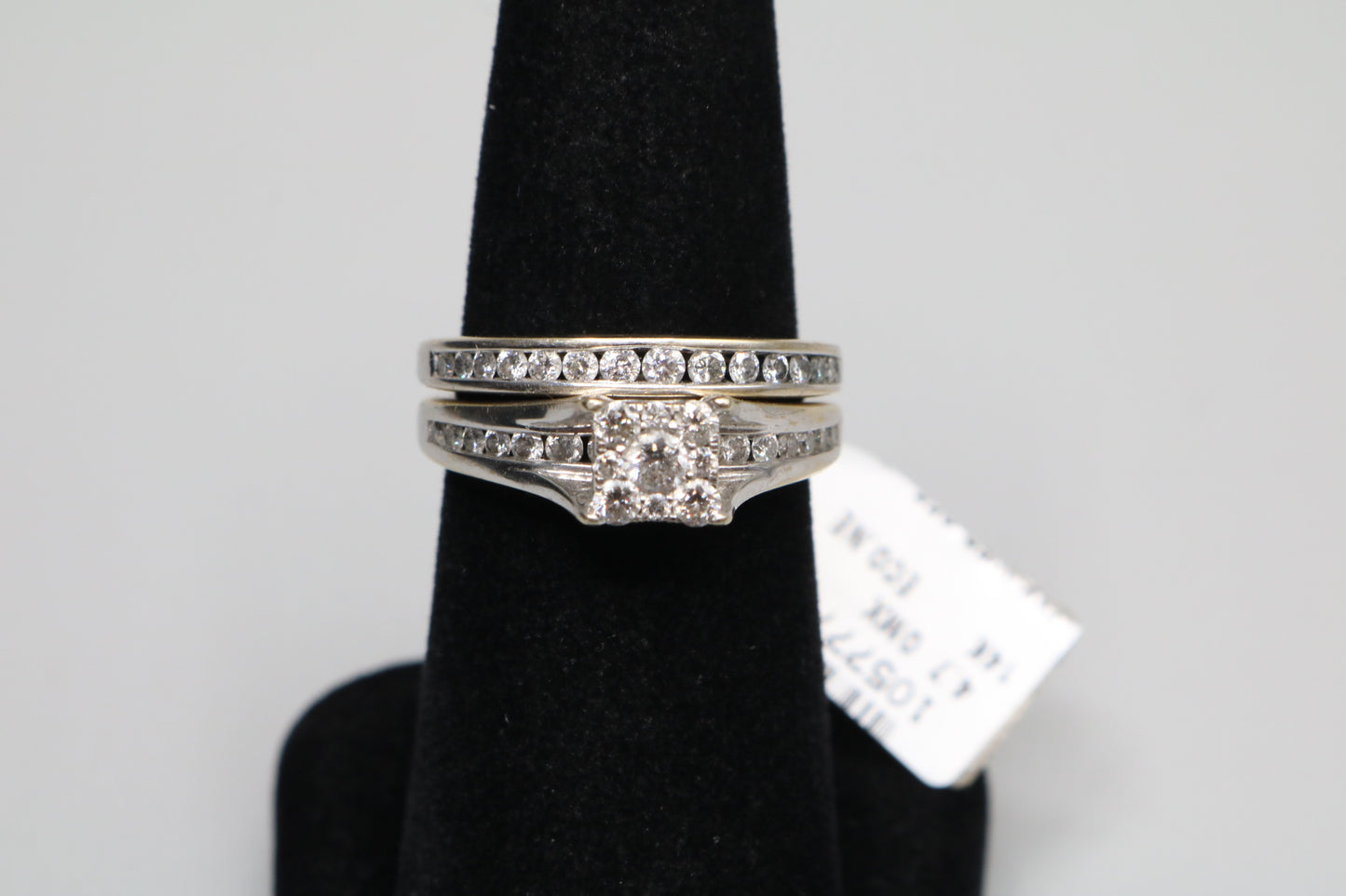 14K White Gold Diamond Wedding Set (Size 7 & 1/2)