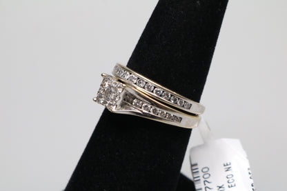 14K White Gold Diamond Wedding Set (Size 7 & 1/2)