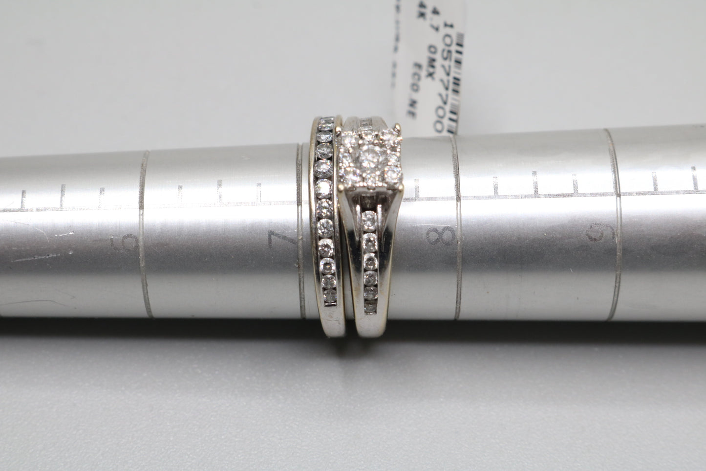 14K White Gold Diamond Wedding Set (Size 7 & 1/2)