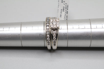 14K White Gold Diamond Wedding Set (Size 7 & 1/2)