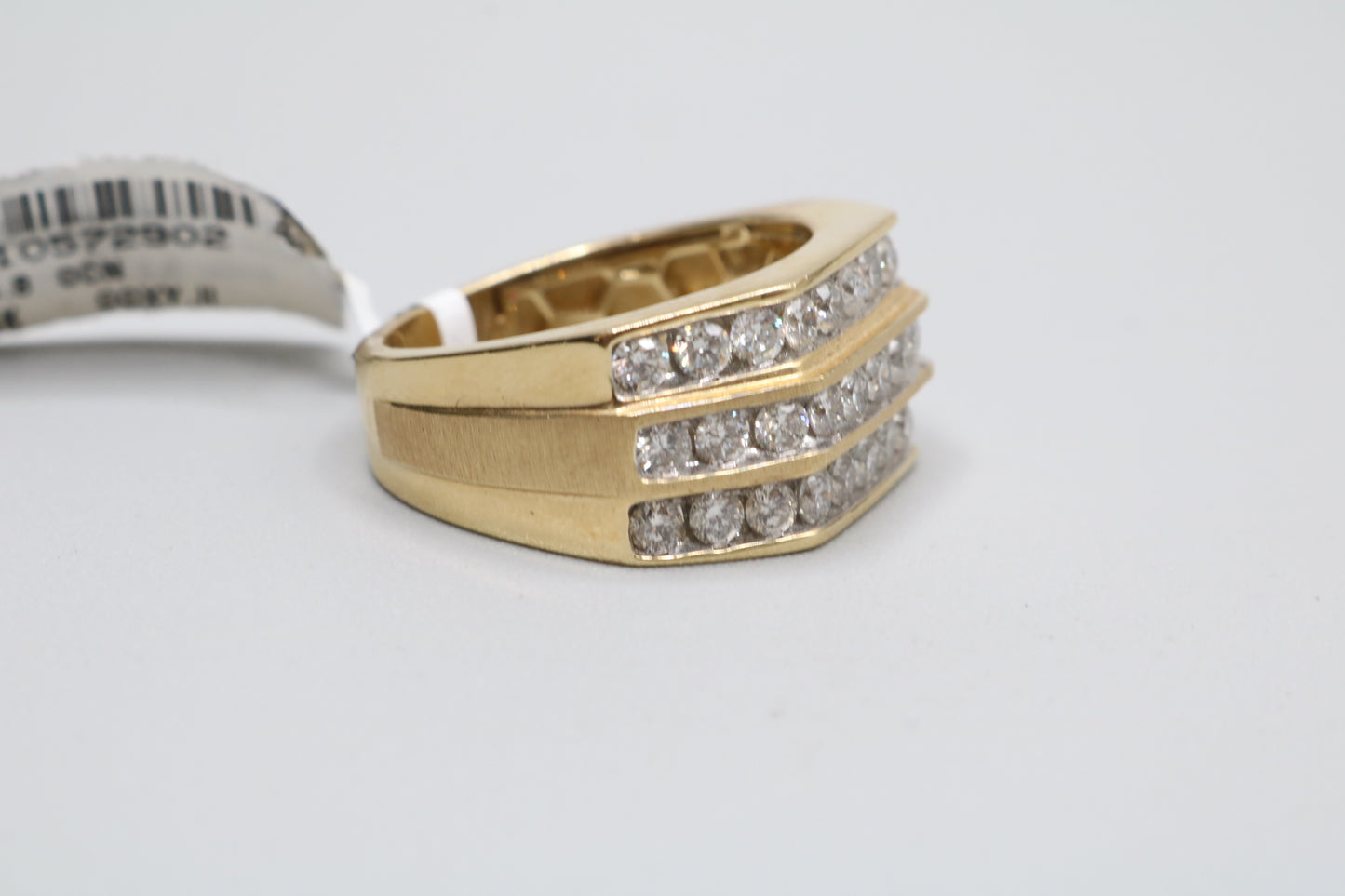 14K Yellow Gold 3 Layer Channel Diamond Ring (Size 10)