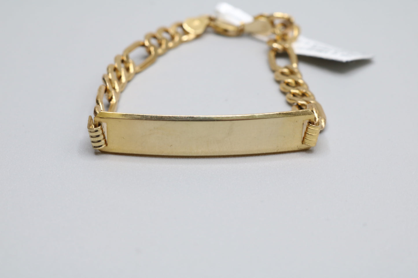 14K Yellow Gold ID Figaro Bracelet (Length 7 1/2")