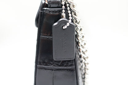 Coach Nolita 19 Mini In Embossed Leather Crocodile/Silver/Black