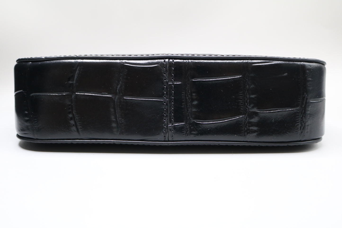 Coach Nolita 19 Mini In Embossed Leather Crocodile/Silver/Black