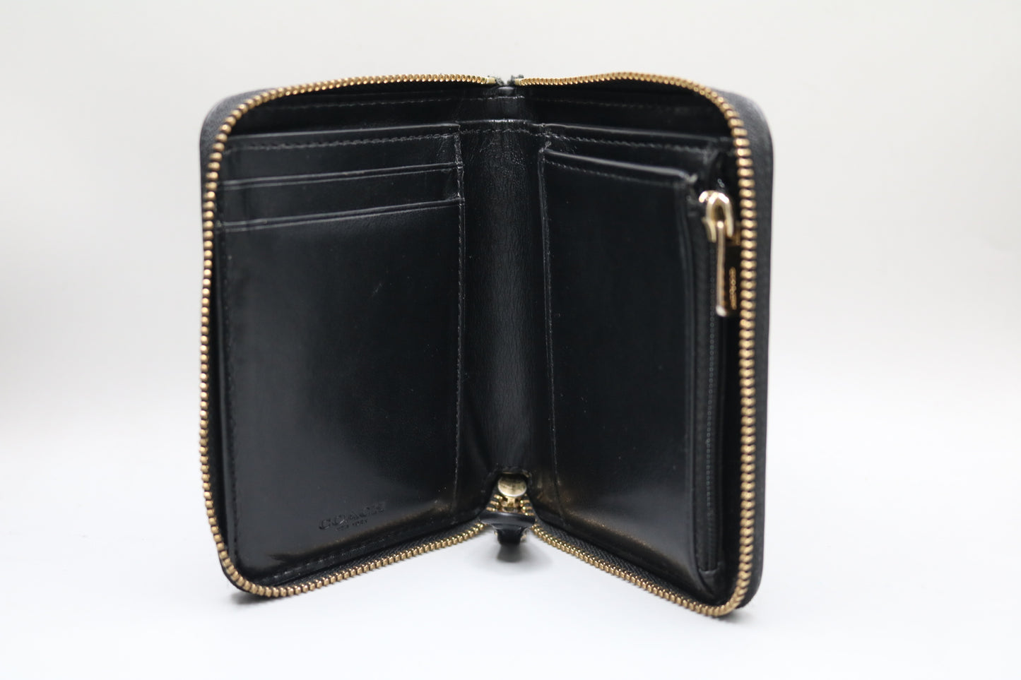 Coach Small Zip Around Wallet In Signature Leather