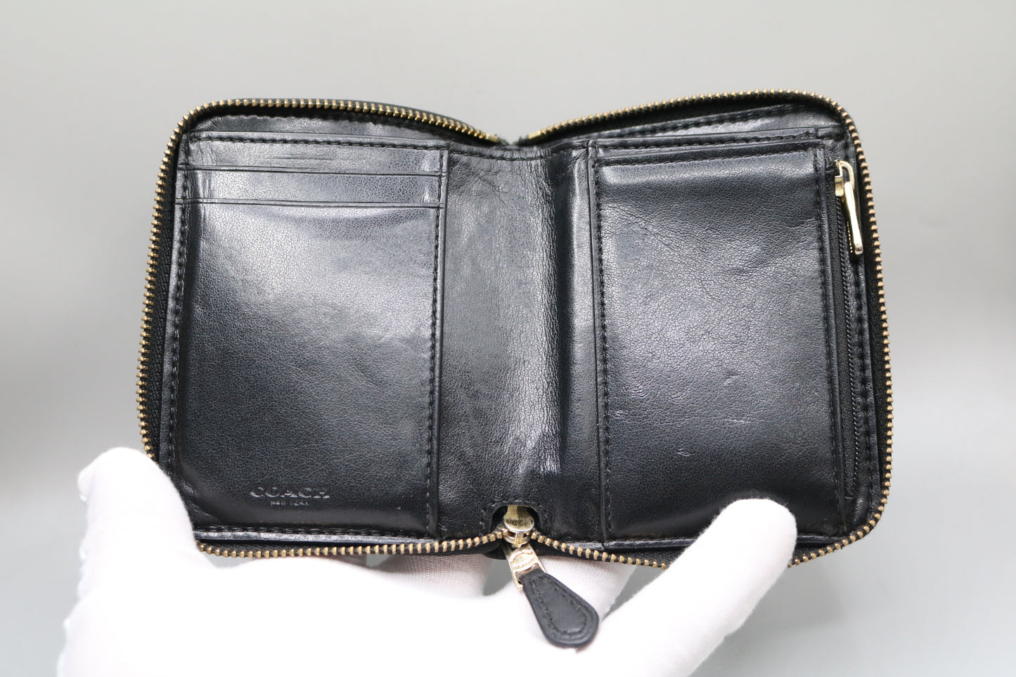 Coach Small Zip Around Wallet In Signature Leather