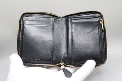 Coach Small Zip Around Wallet In Signature Leather