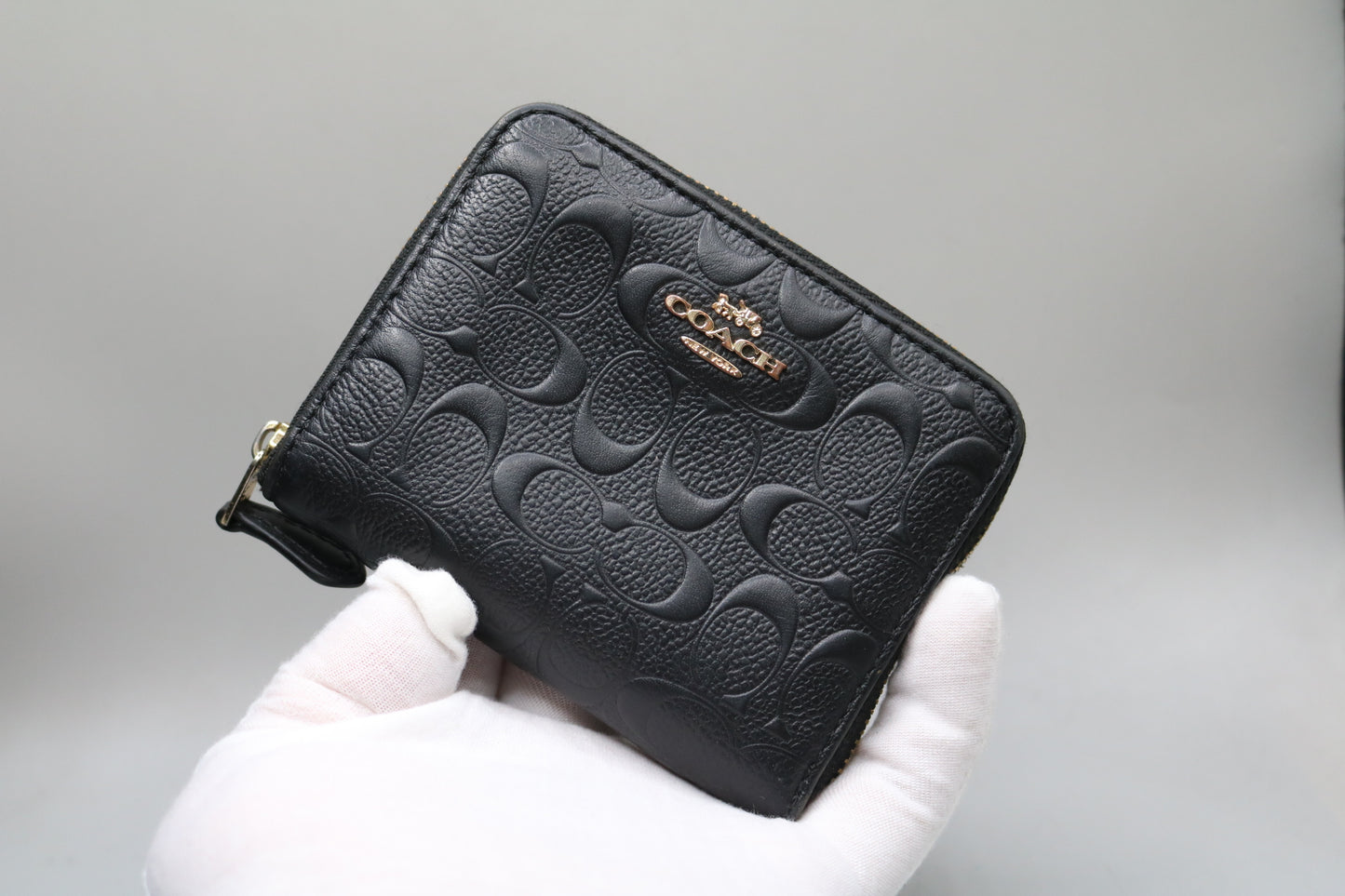 Coach Small Zip Around Wallet In Signature Leather