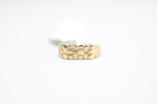 14k Yellow Gold Nugget Pinky Ring (size 3)