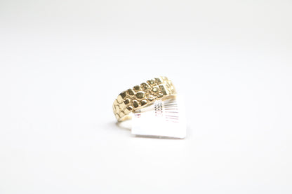 14k Yellow Gold Nugget Pinky Ring (size 3)