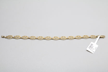 14K Two Tone Gold Ornate Bracelet (6 3/4 Inches)