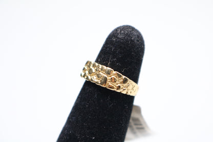 14k Yellow Gold Nugget Pinky Ring (size 3)
