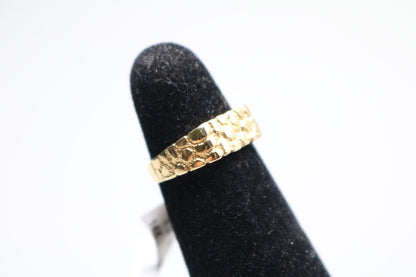 14k Yellow Gold Nugget Pinky Ring (size 3)