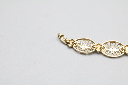 14K Two Tone Gold Ornate Bracelet (6 3/4 Inches)