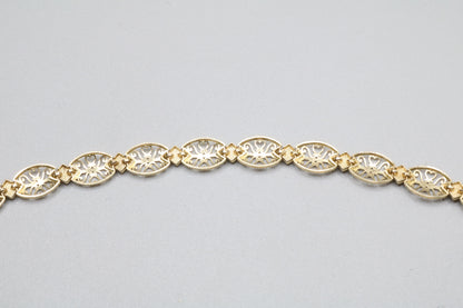14K Two Tone Gold Ornate Bracelet (6 3/4 Inches)