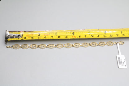 14K Two Tone Gold Ornate Bracelet (6 3/4 Inches)