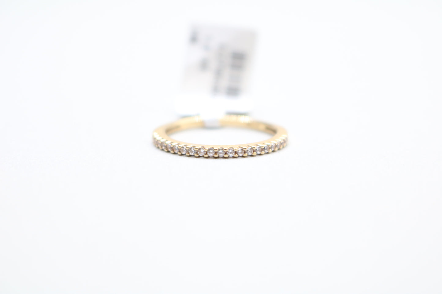 14k Yellow Gold Band Ring With Clear Stone (Size 6 3/4)