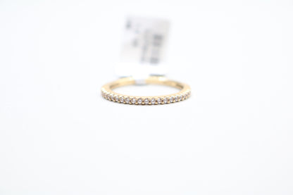 14k Yellow Gold Band Ring With Clear Stone (Size 6 3/4)
