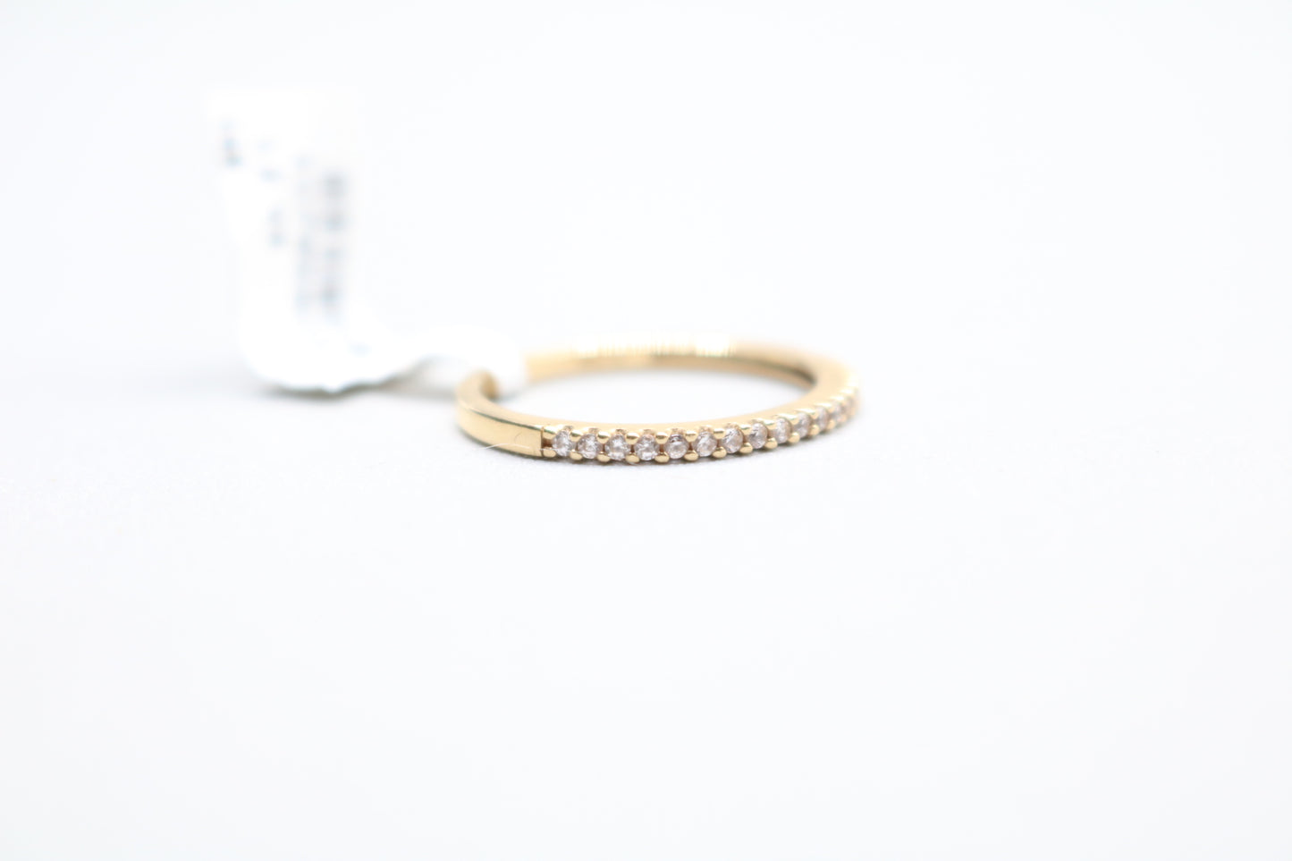 14k Yellow Gold Band Ring With Clear Stone (Size 6 3/4)