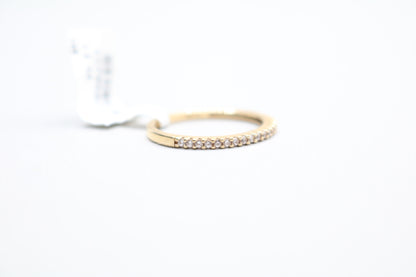 14k Yellow Gold Band Ring With Clear Stone (Size 6 3/4)