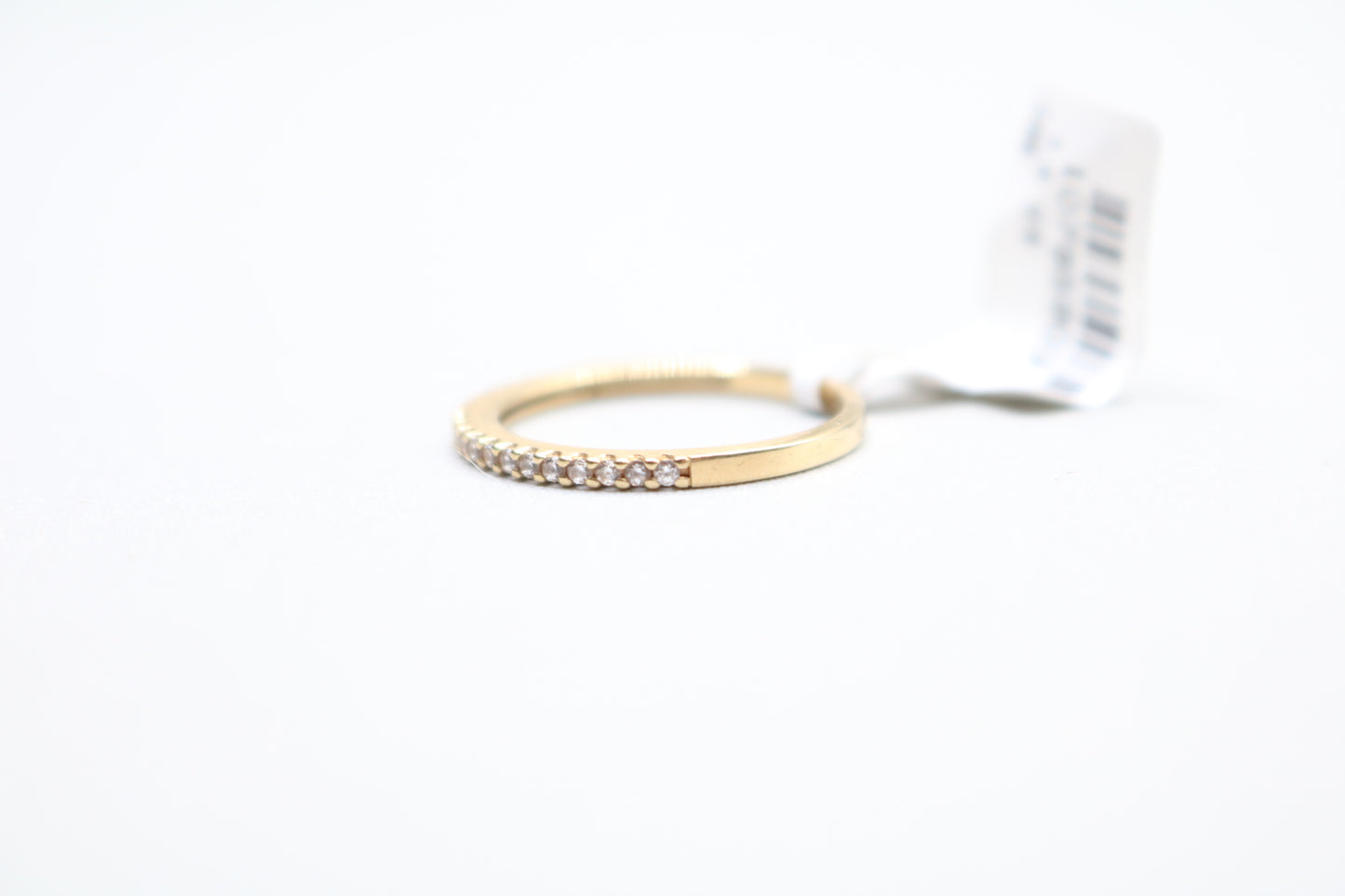 14k Yellow Gold Band Ring With Clear Stone (Size 6 3/4)