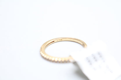 14k Yellow Gold Band Ring With Clear Stone (Size 6 3/4)