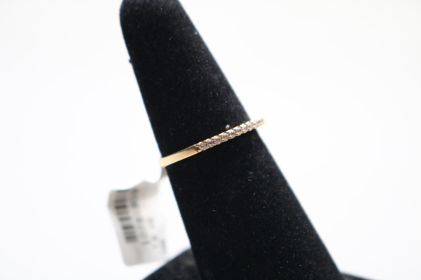 14k Yellow Gold Band Ring With Clear Stone (Size 6 3/4)