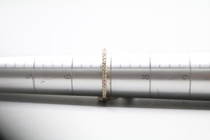 14k Yellow Gold Band Ring With Clear Stone (Size 6 3/4)