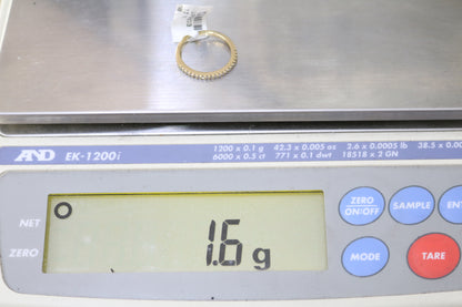 14k Yellow Gold Band Ring With Clear Stone (Size 6 3/4)