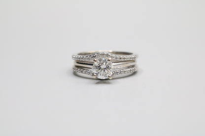14K White Gold Wedding Ring Set (Size 7 1/2 & 1.24 CTW) (Local Pick-Up Only)