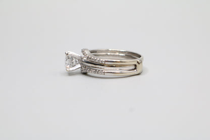 14K White Gold Wedding Ring Set (Size 7 1/2 & 1.24 CTW) (Local Pick-Up Only)