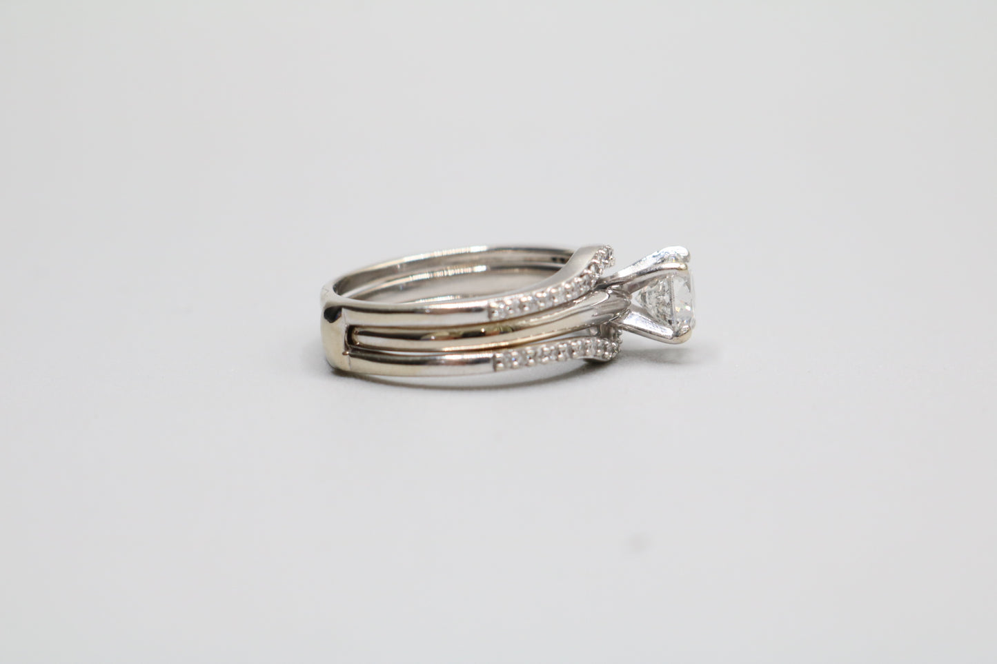 14K White Gold Wedding Ring Set (Size 7 1/2 & 1.24 CTW) (Local Pick-Up Only)