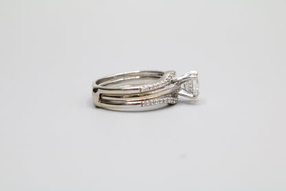 14K White Gold Wedding Ring Set (Size 7 1/2 & 1.24 CTW) (Local Pick-Up Only)