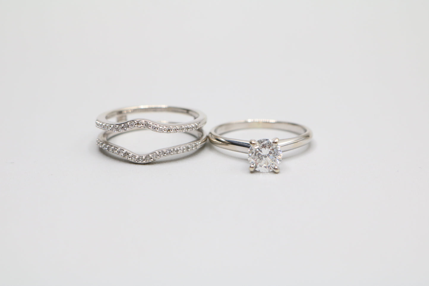 14K White Gold Wedding Ring Set (Size 7 1/2 & 1.24 CTW) (Local Pick-Up Only)
