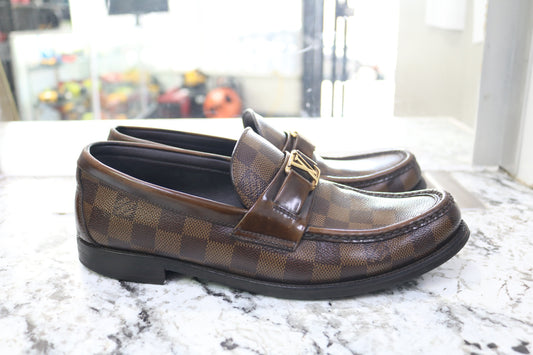 Louis Vuitton Men’s Damier Ebene Slip-On Loafers (Size 7)