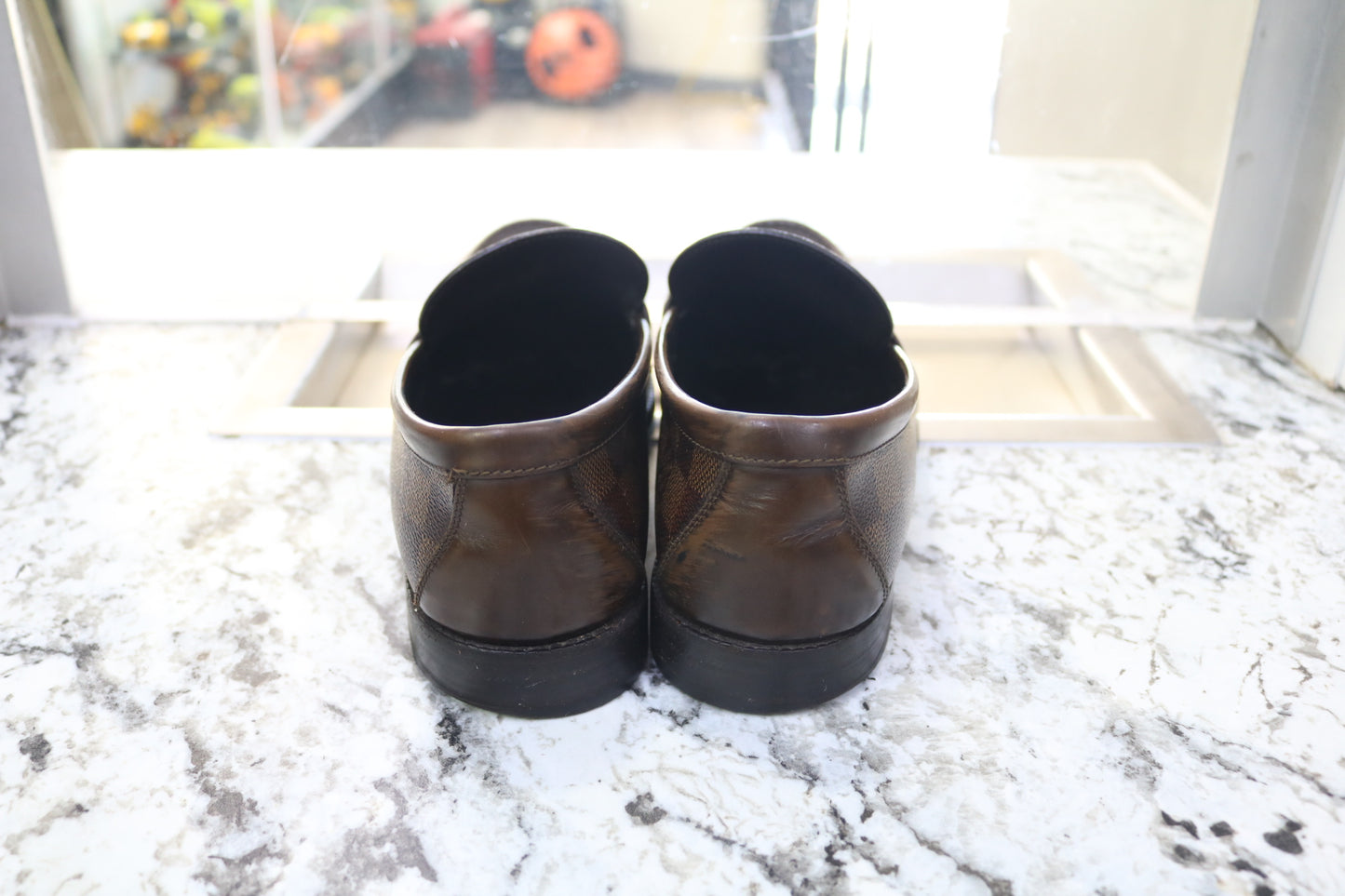 Louis Vuitton Men’s Damier Ebene Slip-On Loafers (Size 7)