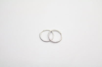 14K White Gold Hoop Diamond Earrings (6.5 Grams) (Clearance!!!)