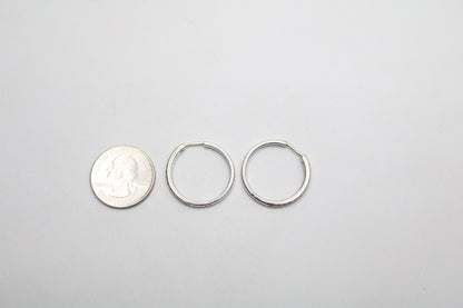 14K White Gold Hoop Diamond Earrings (6.5 Grams) (Clearance!!!)