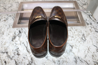 Louis Vuitton Men’s Damier Ebene Slip-On Loafers (Size 7)
