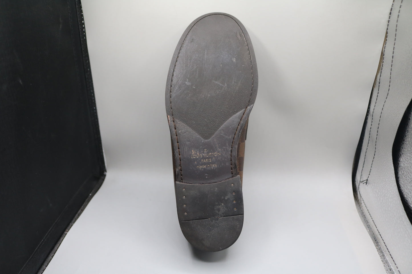 Louis Vuitton Men’s Damier Ebene Slip-On Loafers (Size 7)