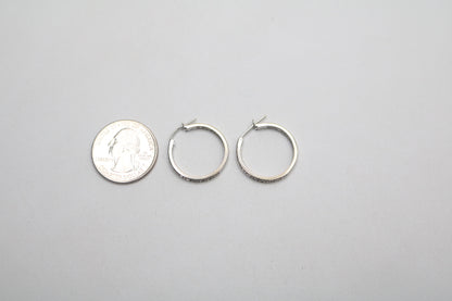 14K White Gold Hoop Diamond Earrings (4.5 Grams) (Clearance!!!)