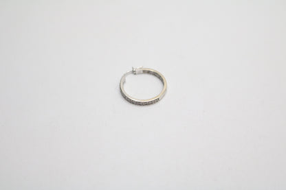 14K White Gold Hoop Diamond Earrings (4.5 Grams) (Clearance!!!)