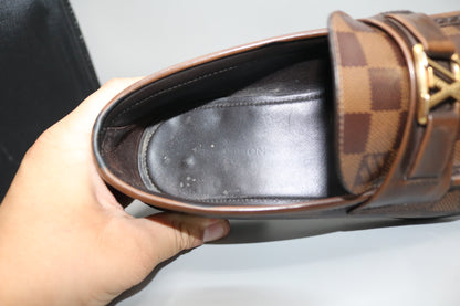 Louis Vuitton Men’s Damier Ebene Slip-On Loafers (Size 7)