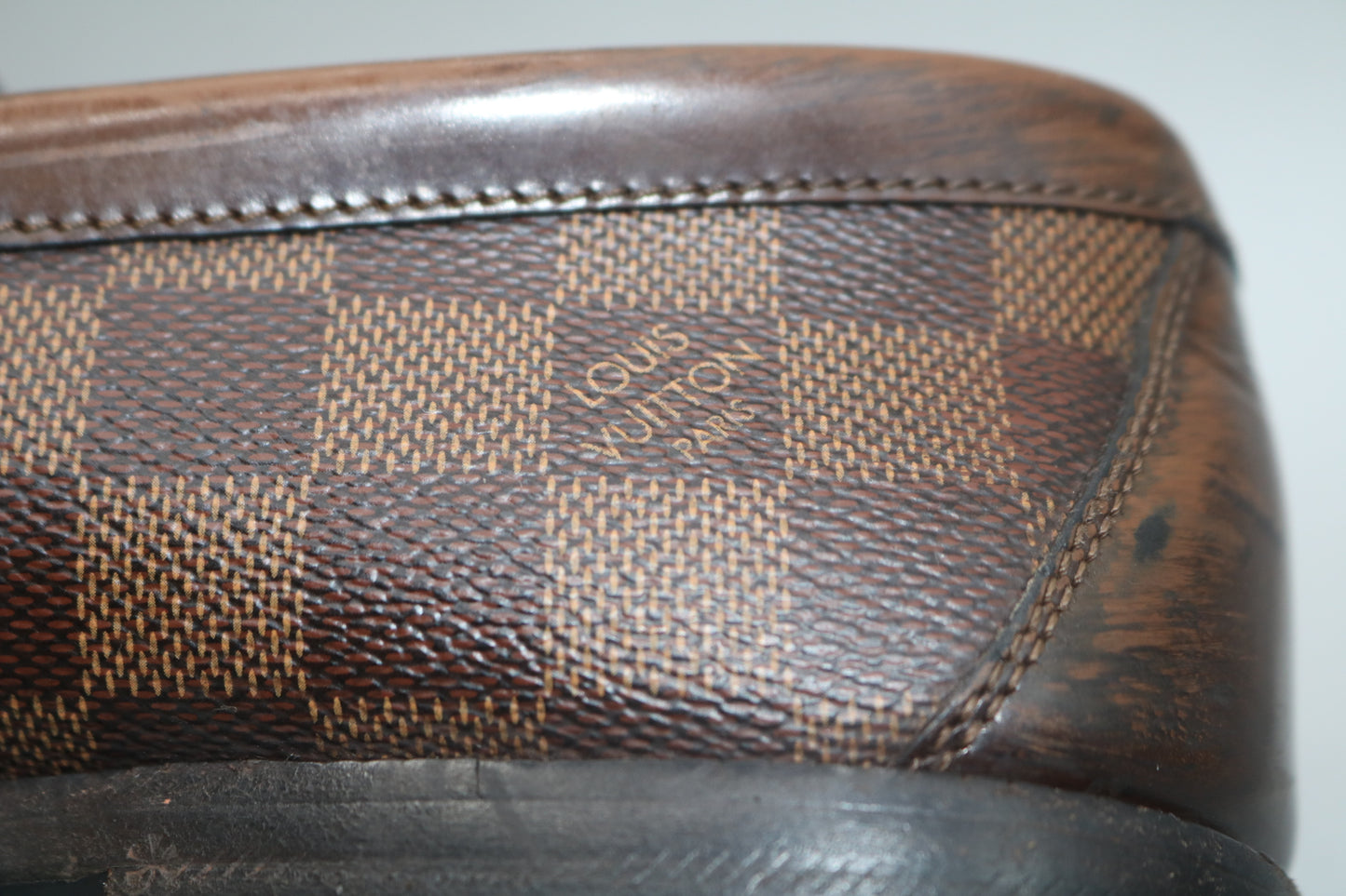 Louis Vuitton Men’s Damier Ebene Slip-On Loafers (Size 7)
