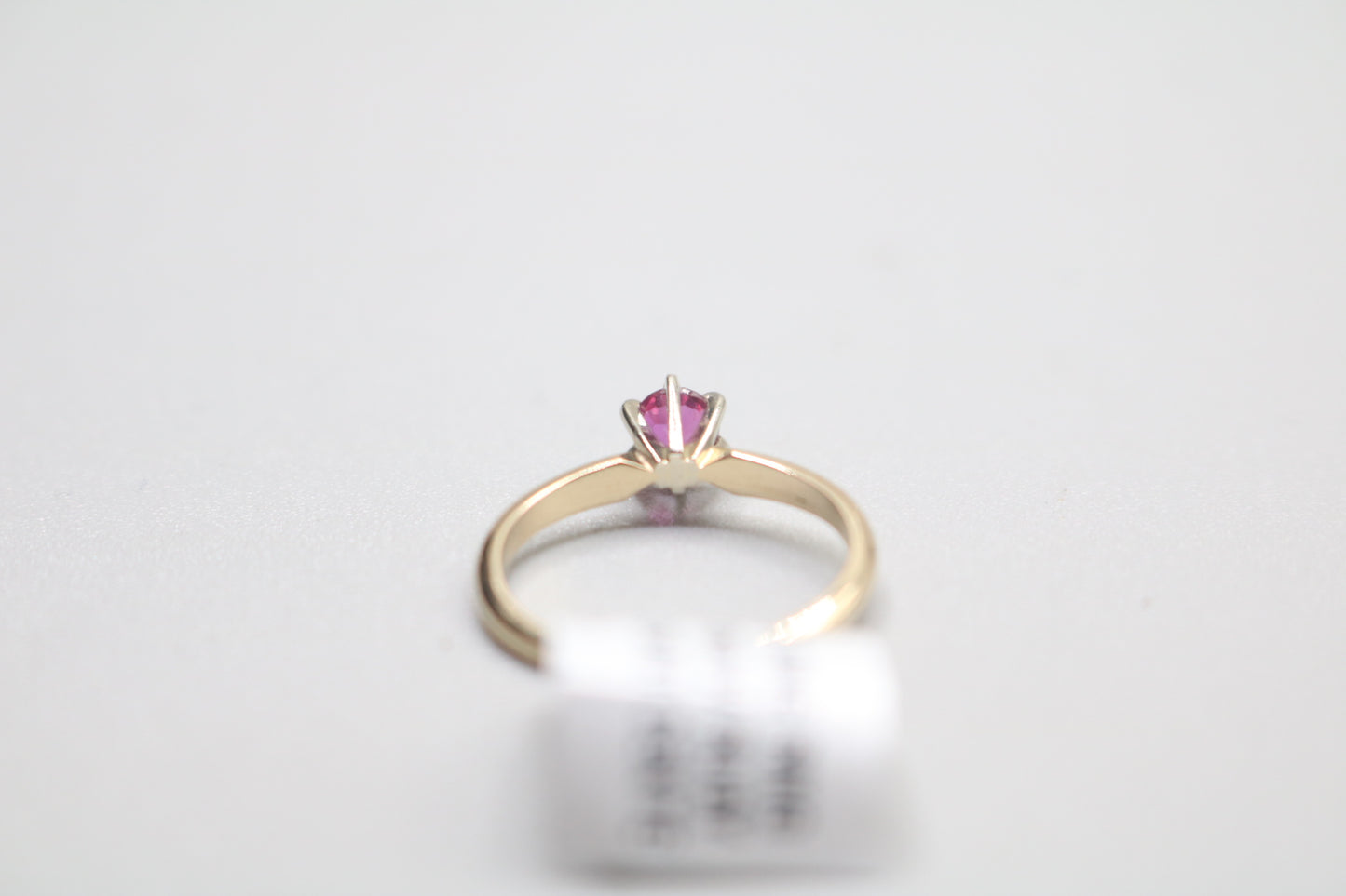 14k Authentic Yellow Gold Solitaire Ring W/Ruby Gemstone (Size 4 3/4)
